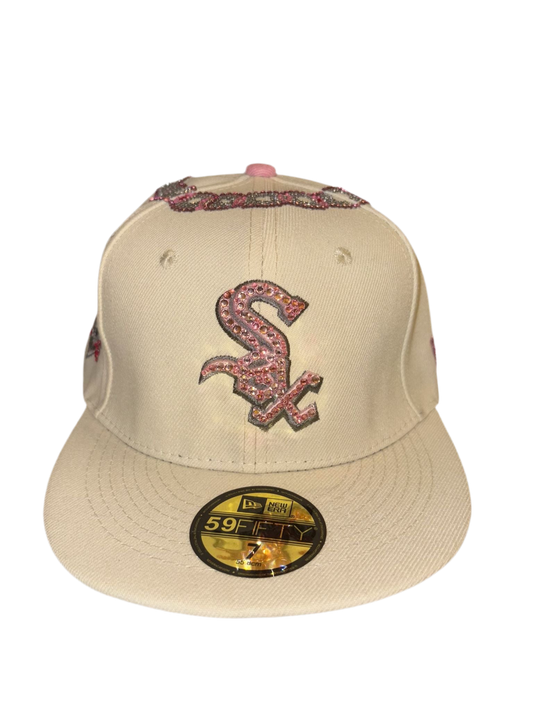 Custom Cap White Sox Pink Diamonds