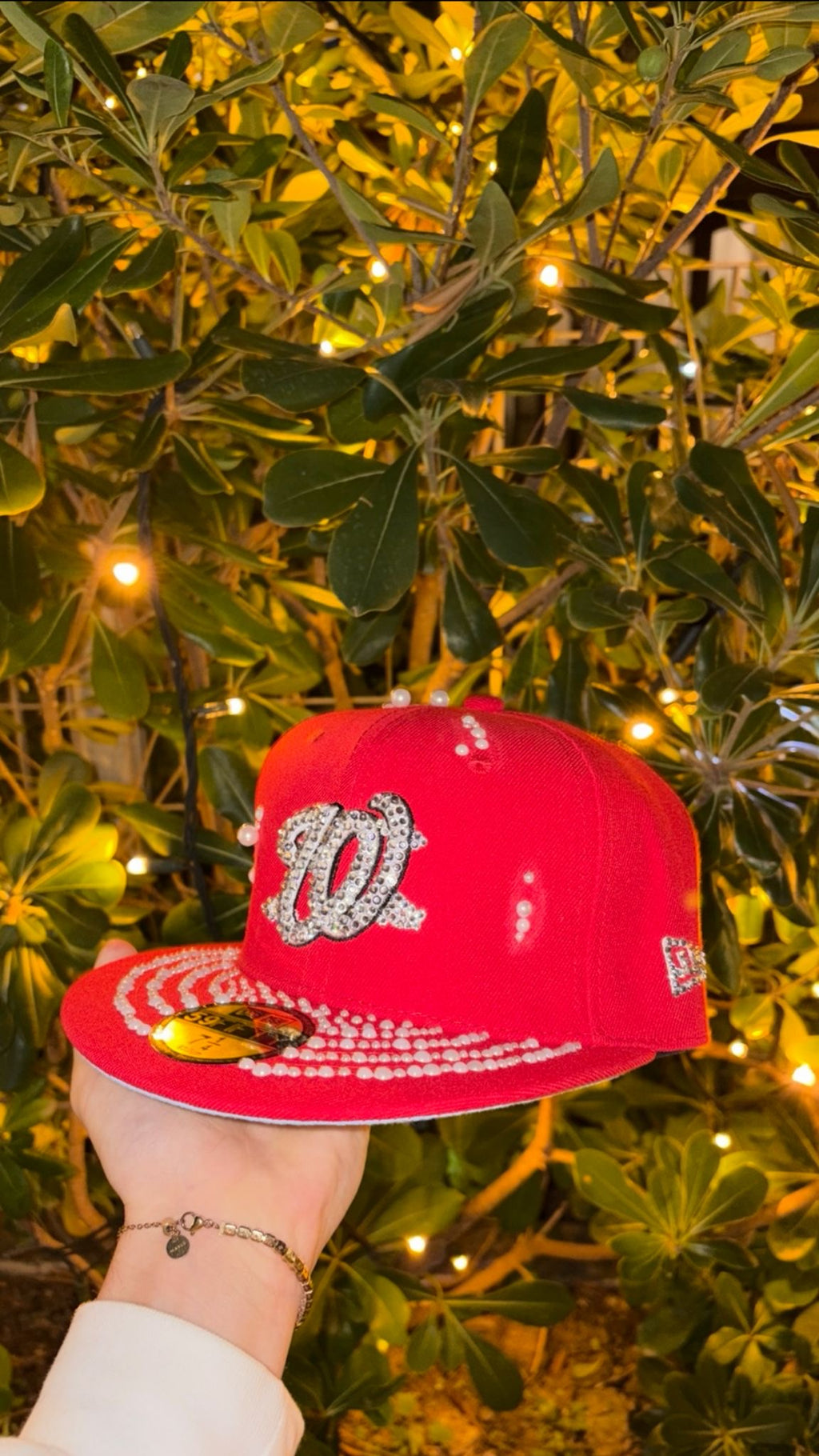 Custom Cap W.N. Pearls and Diamonds