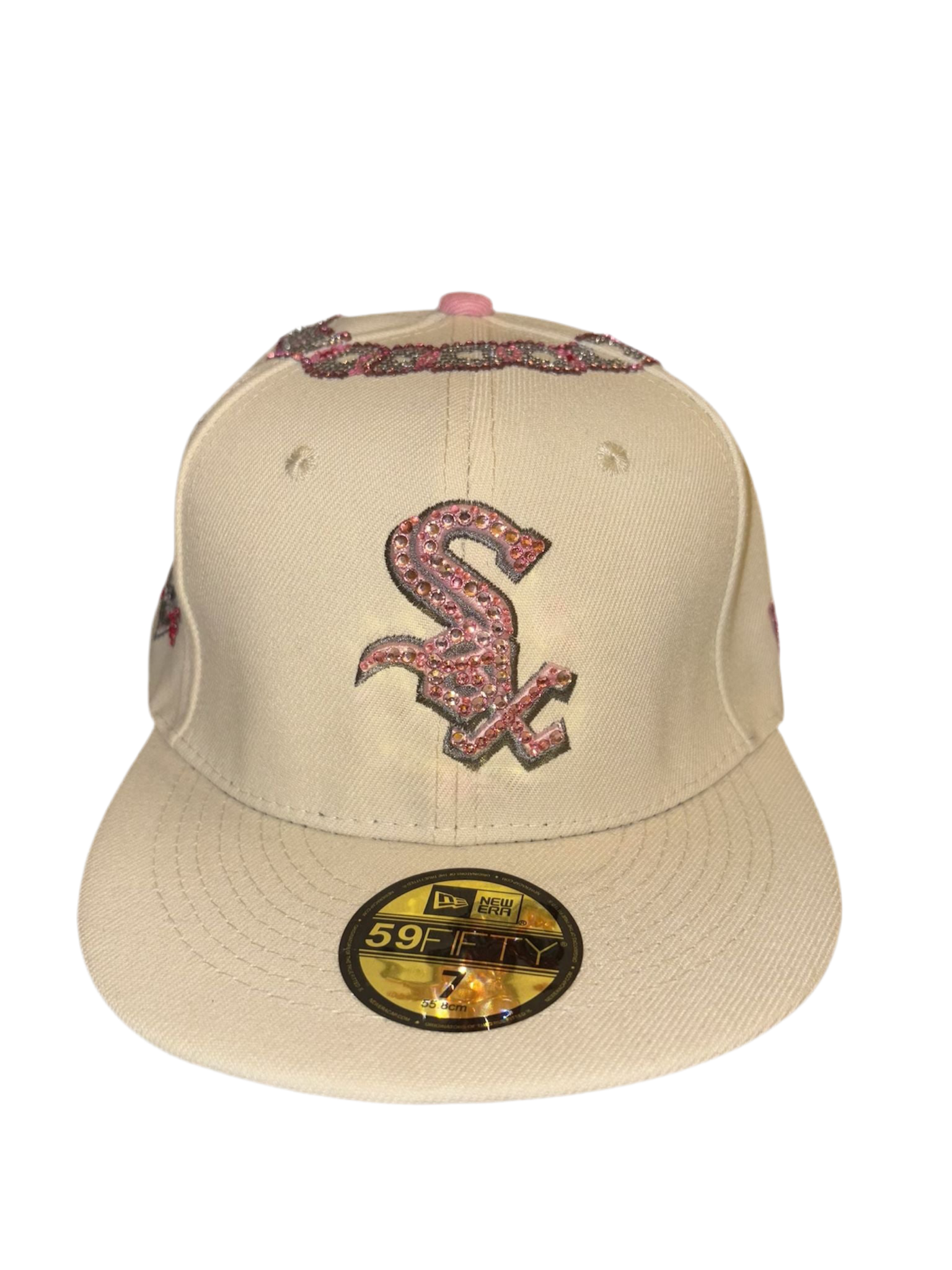 Custom Cap White Sox Pink Diamonds