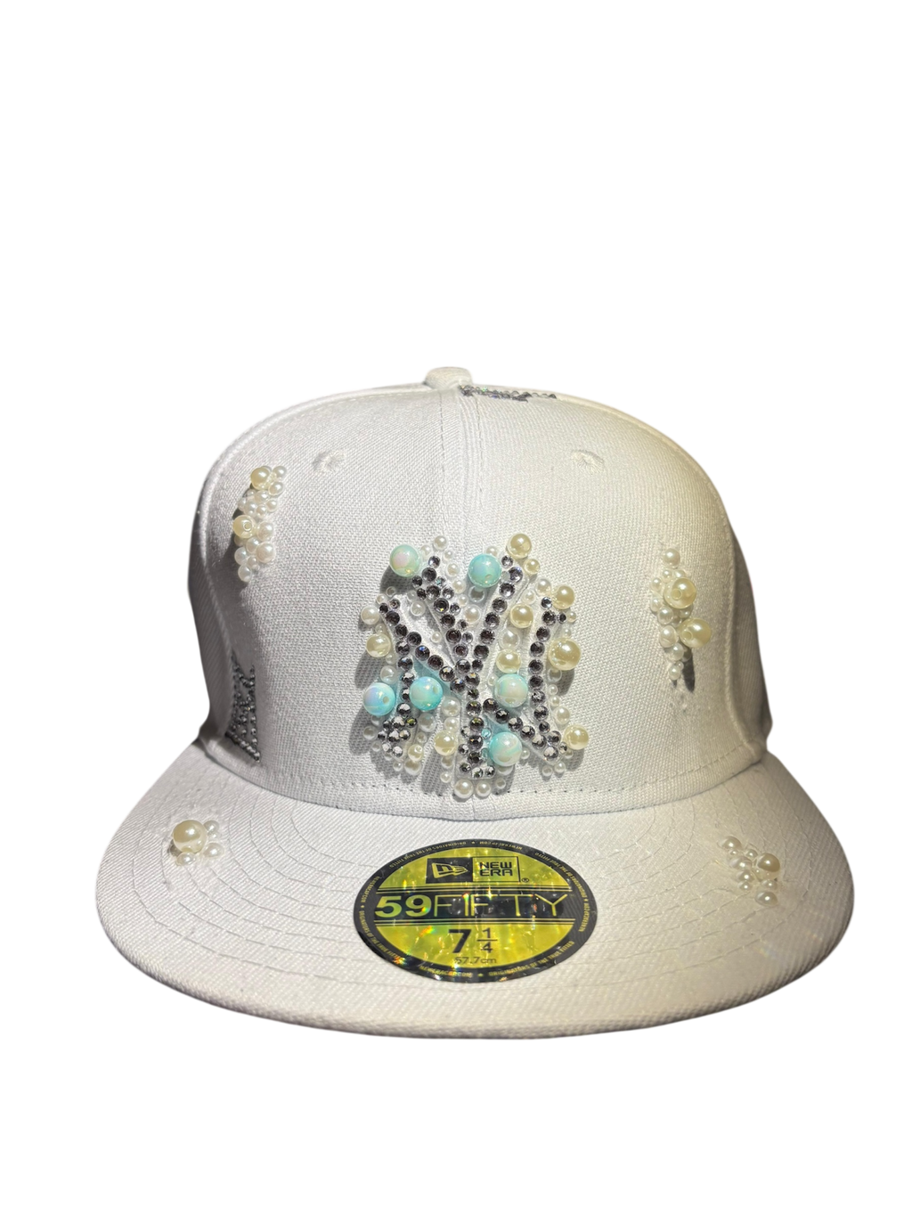 Custom Cap White Pearl NY Yankees