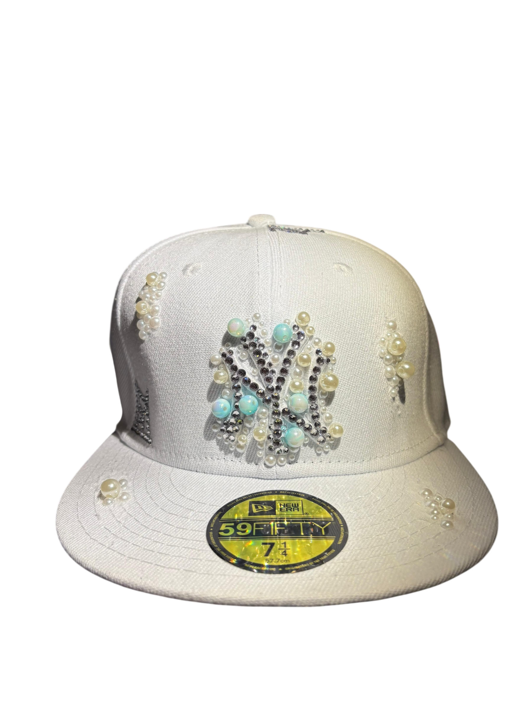 Custom Cap White Pearl NY Yankees