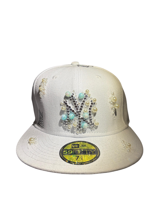 New Era Custom White Pearl NY Yankees