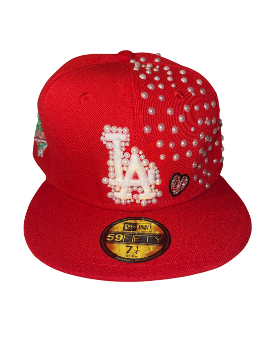 New Era Custom Red Pearl LA Dodgers